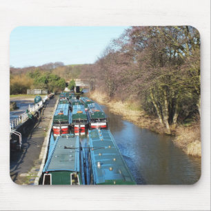 Canal boats mouse pad