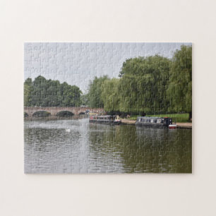 Canal Boats on the River Avon Warwickshire UK Jigsaw Puzzle