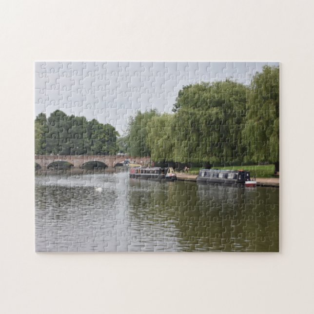 Canal Boats on the River Avon Warwickshire UK Jigsaw Puzzle (Horizontal)