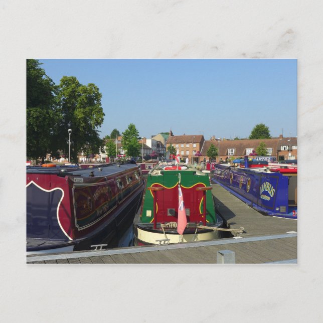 Canal Boats, River Avon, Stratford-upon-Avon Postcard (Front)