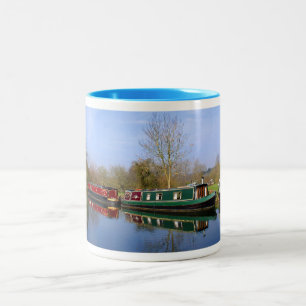 Canal boats Two-Tone coffee mug