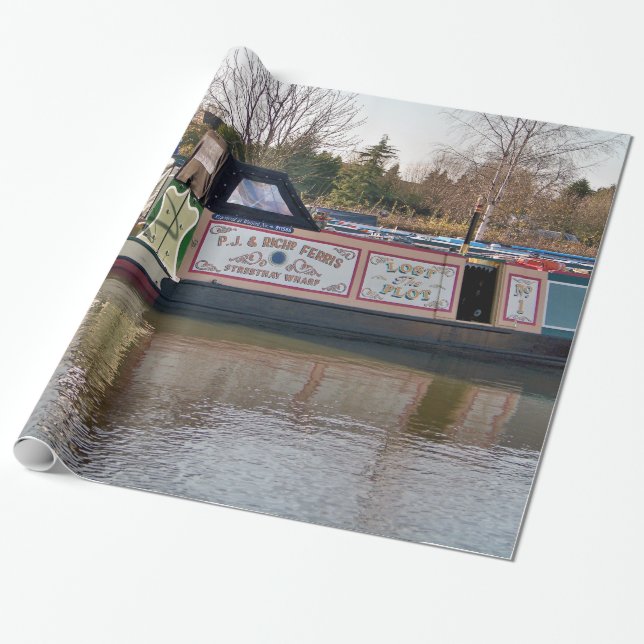 CANAL BOATS WRAPPING PAPER (Unrolled)
