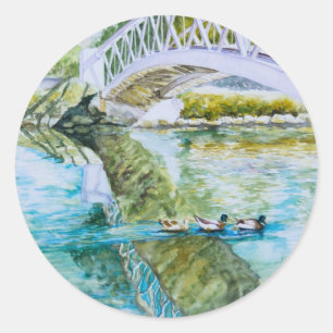 Canal Crossing Classic Round Sticker
