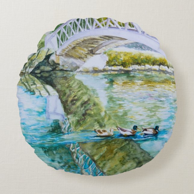 Canal Crossing Round Cushion (Front)