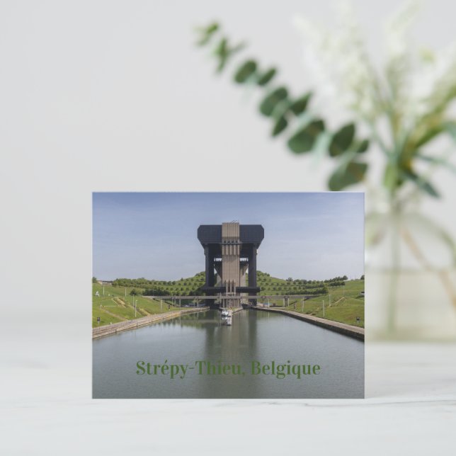Canal du Centre and Boat Lift, Belgium Postcard (Standing Front)