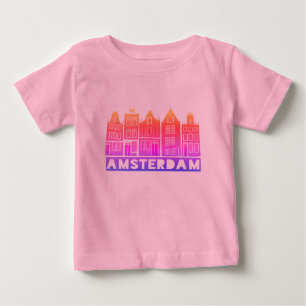 Canal House Row Amsterdam Holland Dutch Colourful Baby T-Shirt