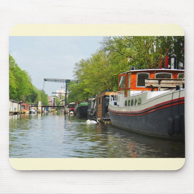Canal in Amsterdam Mouse Pad (Front)
