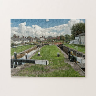 Canal Lock Picturesque English Country View Jigsaw Puzzle