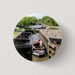 CANAL NARROWBOATS 3 CM ROUND BADGE