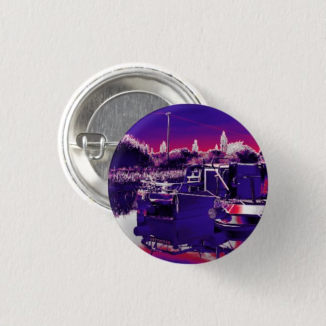 CANAL NARROWBOATS   3 CM ROUND BADGE (Front & Back)