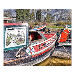 CANAL NARROWBOATS PHOTO PRINT