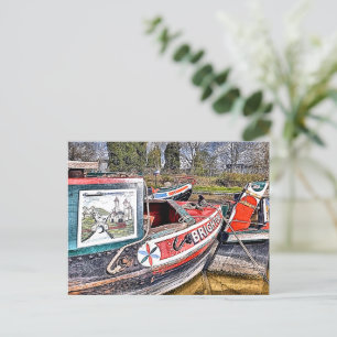 CANAL NARROWBOATS POSTCARD
