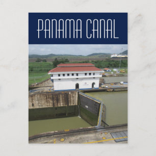 canal panama miraflores postcard
