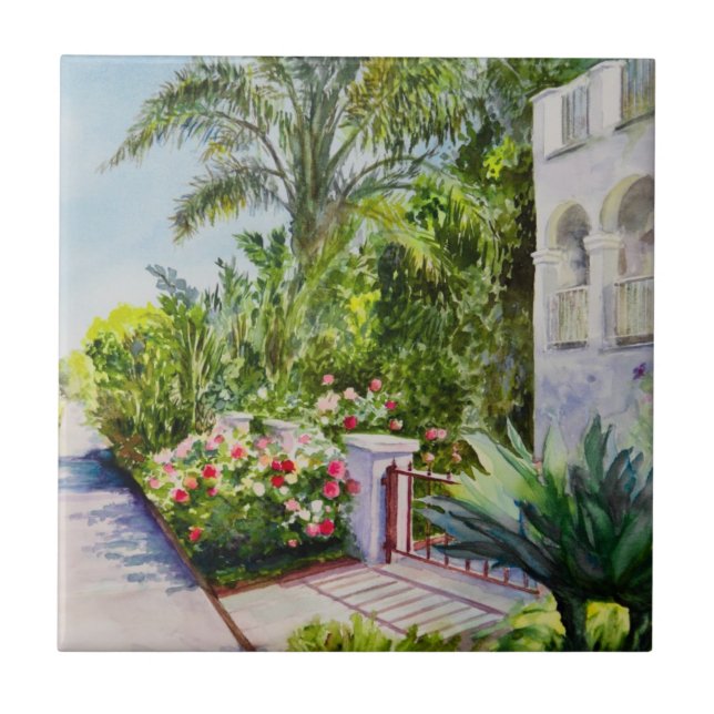 Canal Rose Garden Ceramic Tile (Front)