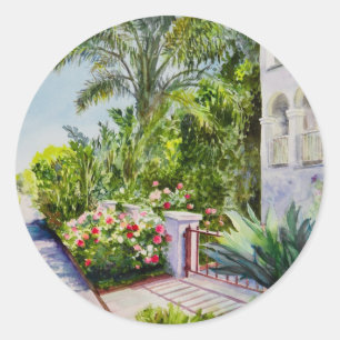 Canal Rose Garden Classic Round Sticker