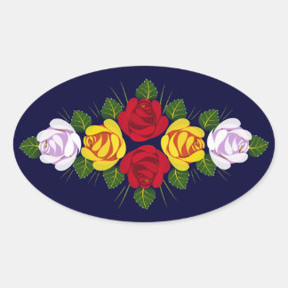 Canal roses oval sticker