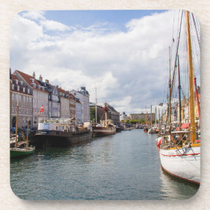 Canal with Boats Copenhagen Coaster