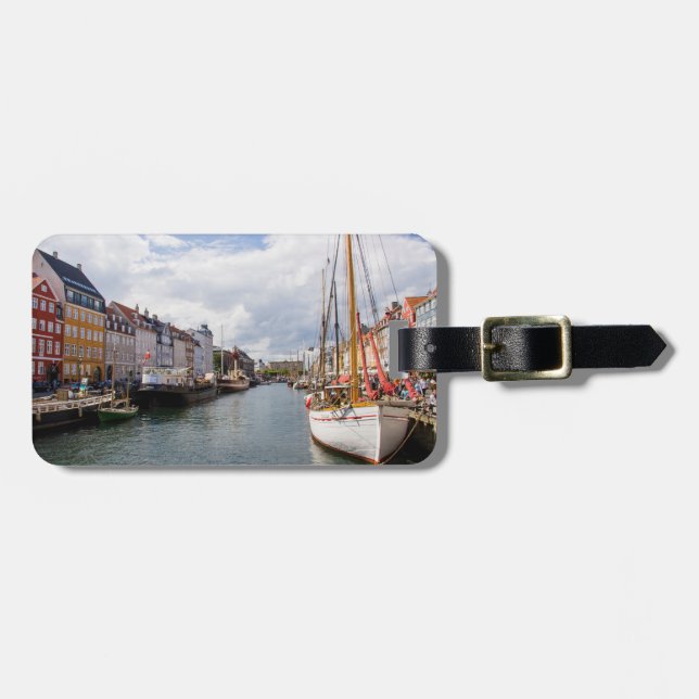 Canal with Boats | Copenhagen Luggage Tag (Front Horizontal)