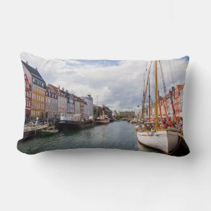 Canal with Boats Copenhagen Lumbar Cushion
