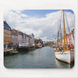 Canal with Boats Copenhagen Mouse Pad