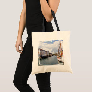 Canal with Boats Copenhagen Tote Bag