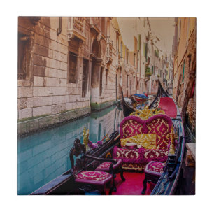 Canal with traditional gondola in Venice, Italy Ceramic Tile