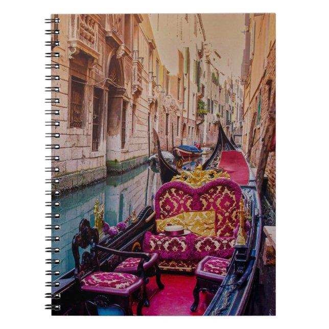 Canal with traditional gondola in Venice, Italy Notebook (Front)