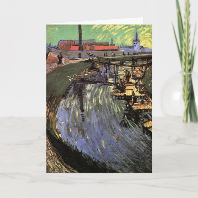 Canal with Women Washing by Vincent van Gogh Card (Front)
