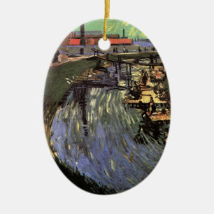 Canal with Women Washing by Vincent van Gogh Ceramic Ornament
