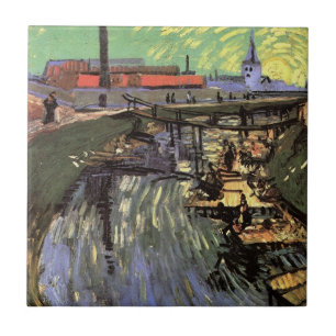 Canal with Women Washing by Vincent van Gogh Ceramic Tile