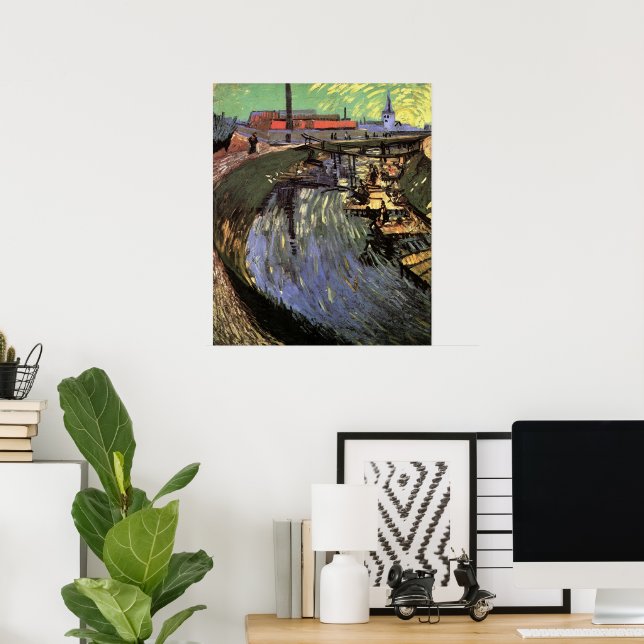 Canal with Women Washing by Vincent van Gogh Poster (Home Office)