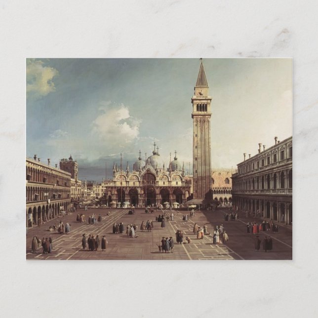 Canaletto- Piazza San Marco with the Basilica Postcard (Front)