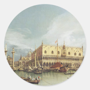 Canaletto - The Molo, Venice Classic Round Sticker