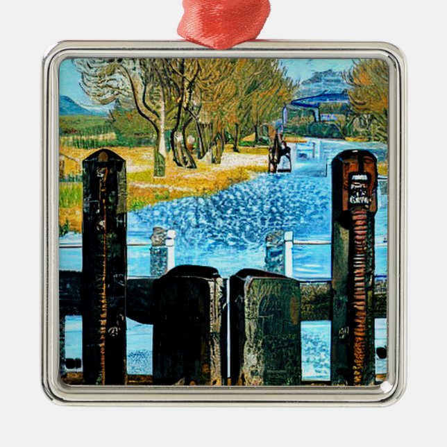 CANALS AND NARROWBOATS METAL ORNAMENT (Front)