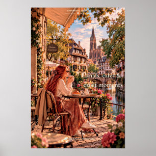 Canals Cafes Quiet Moments Strasbourg France Poster