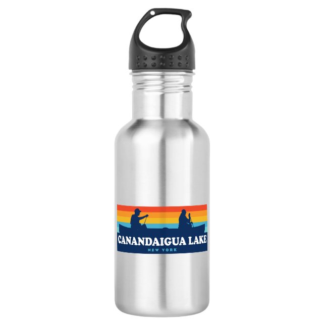Canandaigua Lake New York Canoe 532 Ml Water Bottle (Front)