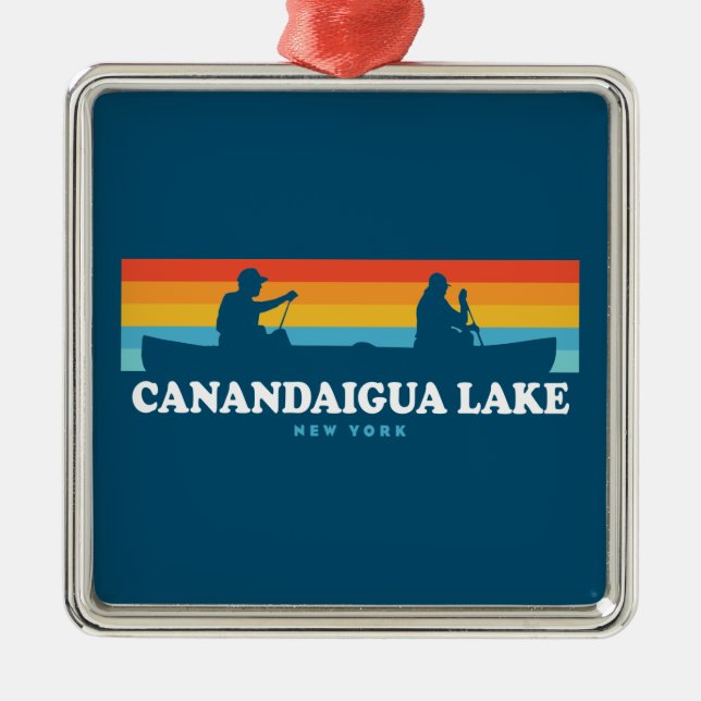 Canandaigua Lake New York Canoe Metal Ornament (Front)