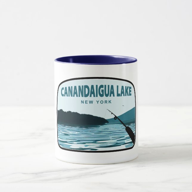 Canandaigua Lake New York Fishing Rod Mug (Center)