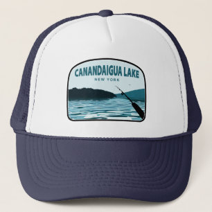 Canandaigua Lake New York Fishing Rod Trucker Hat