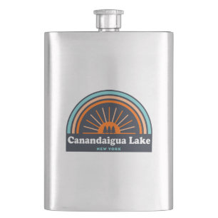 Canandaigua Lake New York Rainbow Hip Flask