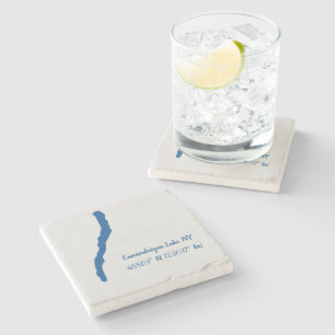 Canandaigua Lake, NY Marble Coaster