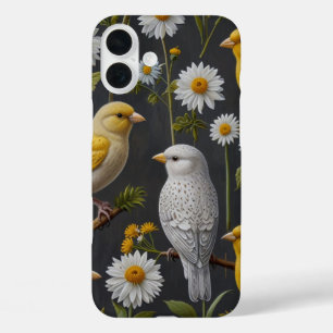 Canaries in a Wildflower Meadow iPhone 16 Plus Case