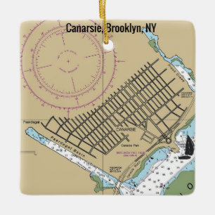 Canarsie, Brooklyn NY Chart Ceramic Ornament
