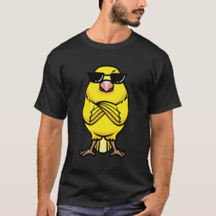 Canary Bird Domestic Canary With Sunglasses Emotic T-Shirt