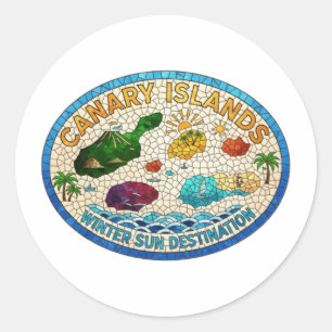 CANARY ISLANDS CLASSIC ROUND STICKER