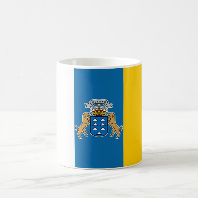 Canary Islands Flag (Canaries) (Canarias, Spain) Coffee Mug (Center)