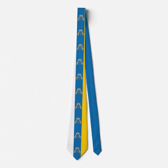 Canary Islands Flag (Canaries) (Canarias, Spain) Tie (Front)