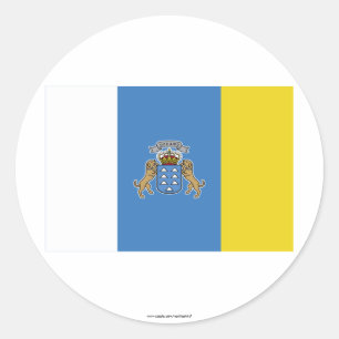 Canary Islands Flag Classic Round Sticker