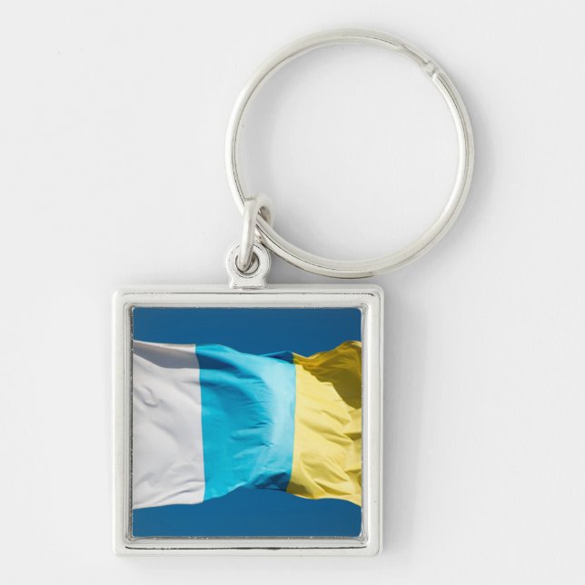Canary Islands Flag Key Ring (Front)
