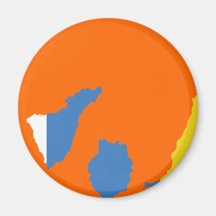 Canary Islands flag map Magnet